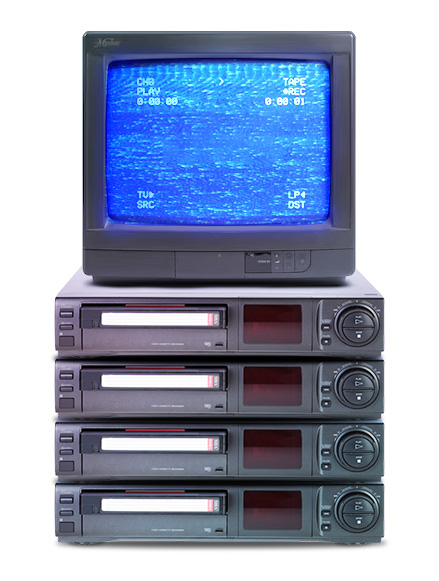 VHS3000-enregistrement TV cathodique sur 4 magnétoscopes